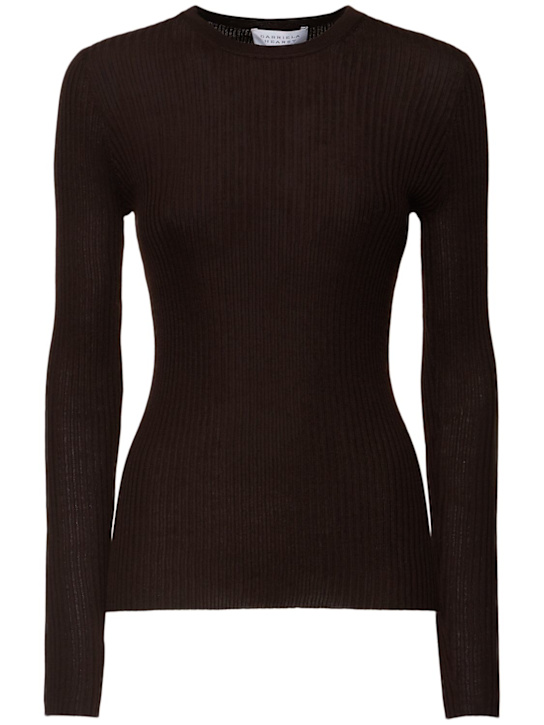 Gabriela Hearst: Browning ribbed cashmere & silk sweater - women_0 | Luisa Via Roma