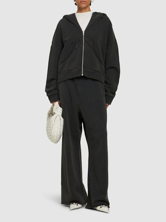 Entire Studios: Eternal zip cotton hoodie - Washed Black - women_1 | Luisa Via Roma