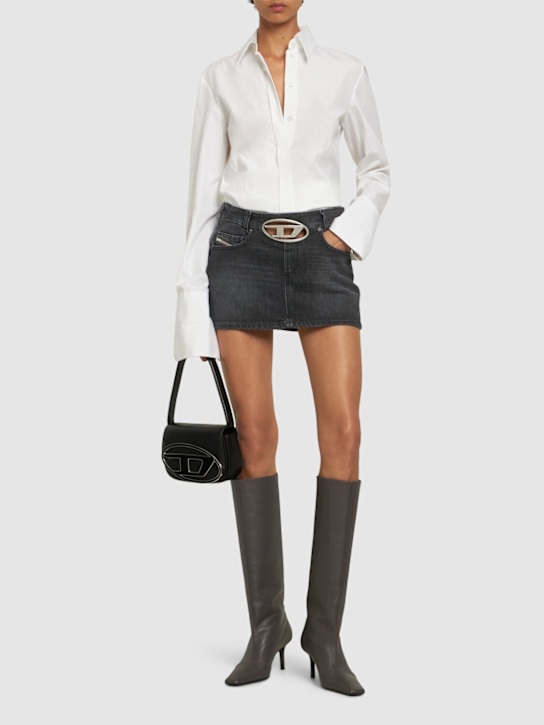 Diesel: De-Ron low rise denim mini skirt - women_1 | Luisa Via Roma