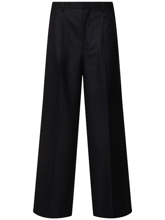 Auralee: Wool & silk pinstriped flannel pants - women_0 | Luisa Via Roma