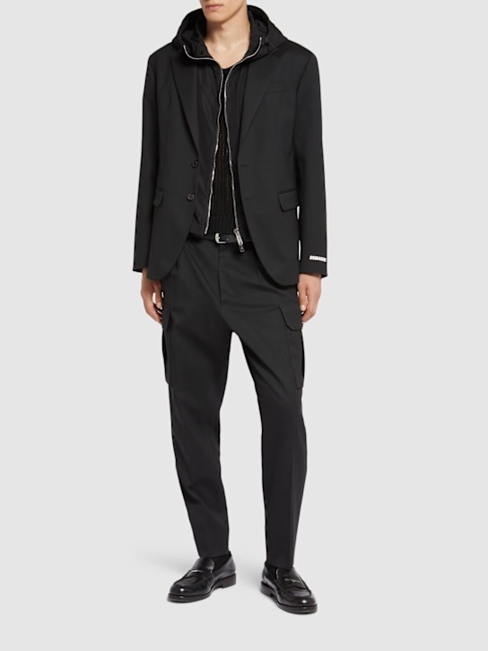 Dsquared2: One pleat stretch wool cargo pants - men_1 | Luisa Via Roma