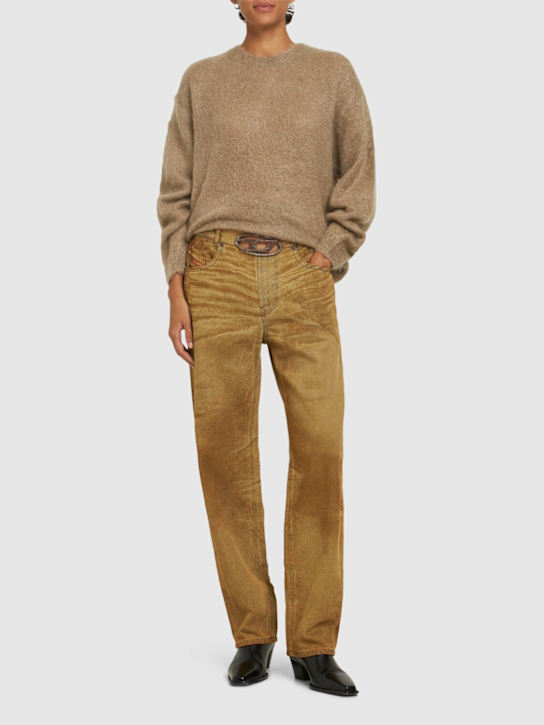 Diesel: D-Ark logo low rise denim straight jeans - women_1 | Luisa Via Roma