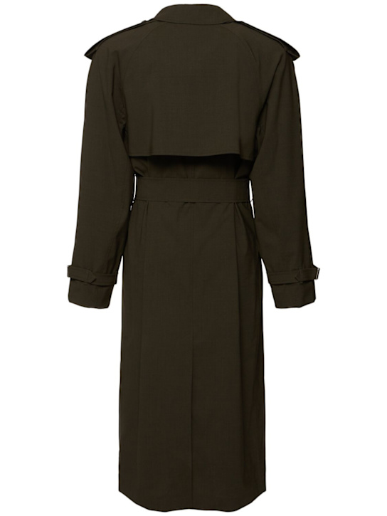 Burberry: Wool blend trench coat - Brown - men_5 | Luisa Via Roma