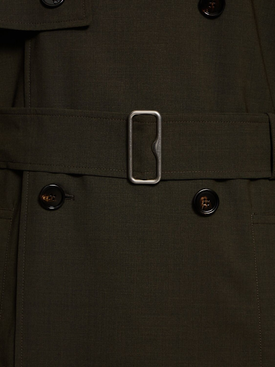 Burberry: Wool blend trench coat - Brown - men_4 | Luisa Via Roma