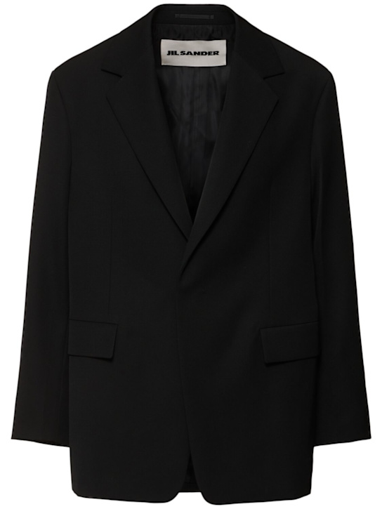 Jil Sander: Blazer monopetto in gabardina di lana - men_0 | Luisa Via Roma