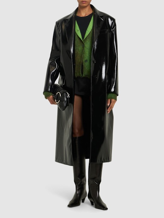 MSGM: Single breast patent coat - women_1 | Luisa Via Roma