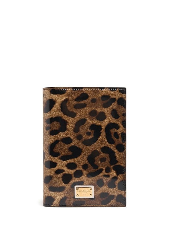 Dolce&Gabbana: Printed leather passport holder - women_0 | Luisa Via Roma