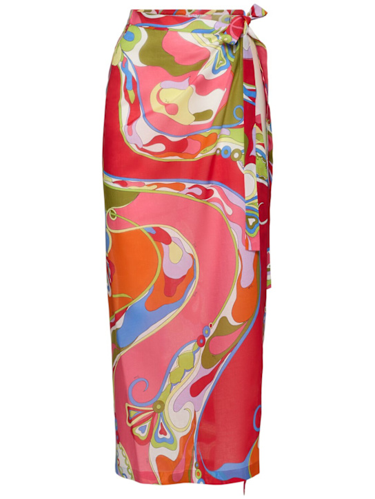 Pucci: 印花棉质细布围裹式半身裙 - 多色 - women_0 | Luisa Via Roma