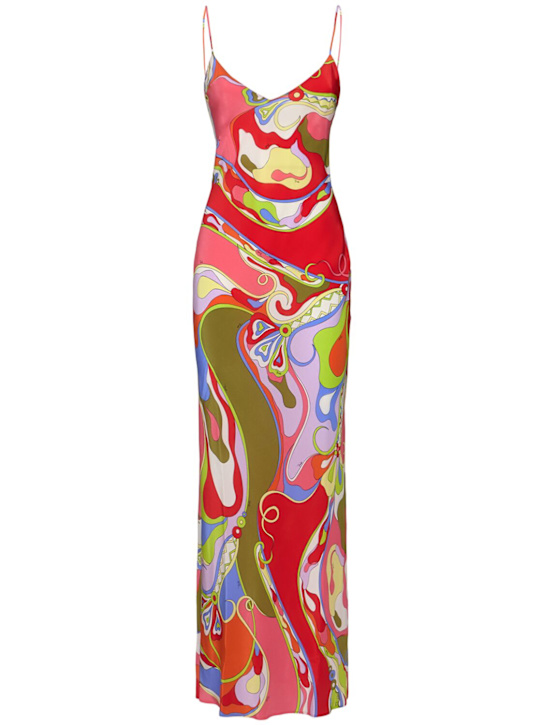 Pucci: 印花真丝长款连衣裙 - women_0 | Luisa Via Roma
