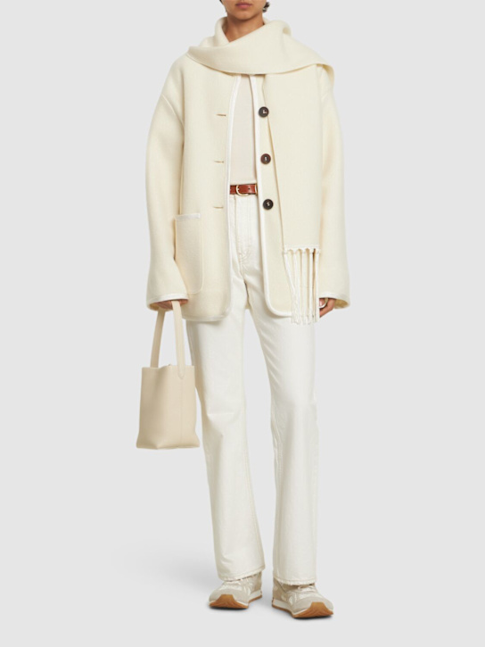 Forte_forte: Cappotto in gabardina di lana con sciarpa - women_1 | Luisa Via Roma