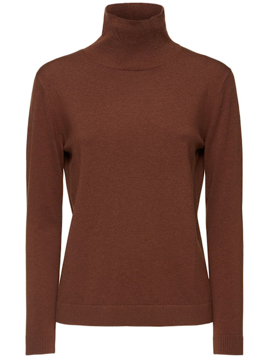 Weekend Max Mara: Kiku silk blend turtleneck sweater - women_0 | Luisa Via Roma