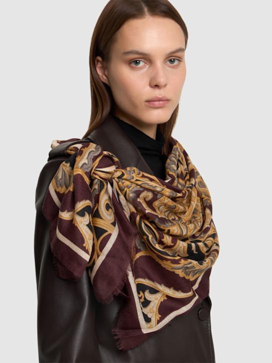 Etro: Boheme printed wool blend scarf - women_1 | Luisa Via Roma