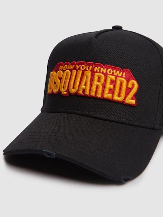 Dsquared2: Dsquared2 cotton baseball hat - Black - men_2 | Luisa Via Roma