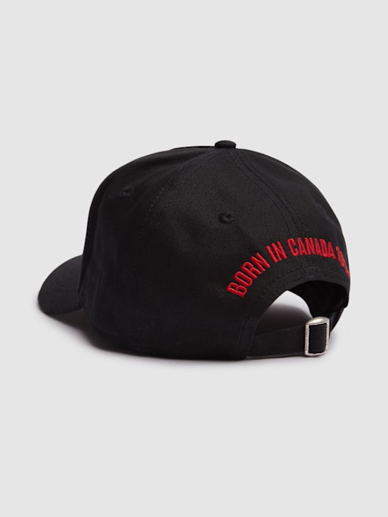 Dsquared2: Dsquared2 cotton baseball hat - Black - men_3 | Luisa Via Roma