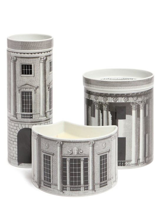 Fornasetti: Trittico Architettura candle - Grey - ecraft_0 | Luisa Via Roma