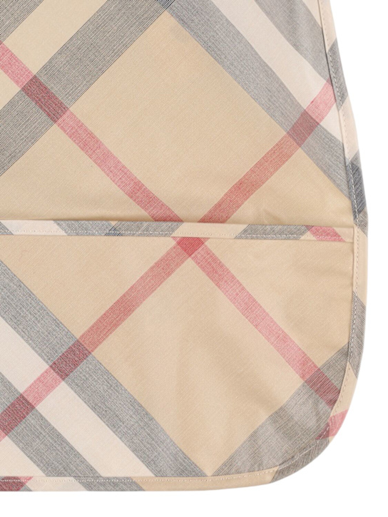Burberry: Bavaglino con maniche in cotone check - Beige - kids-boys_1 | Luisa Via Roma