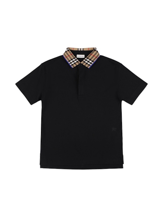 Burberry: Polo in cotone piqué - kids-boys_0 | Luisa Via Roma