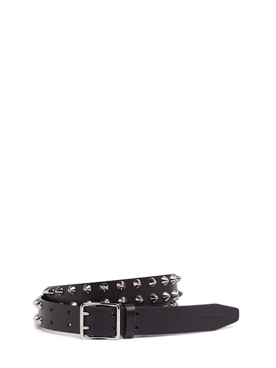 Dsquared2: 30mm leather belt - Black - men_0 | Luisa Via Roma