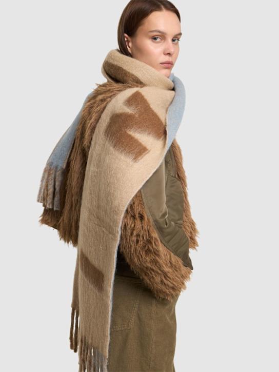 Marni: Wool blend logo scarf - women_1 | Luisa Via Roma