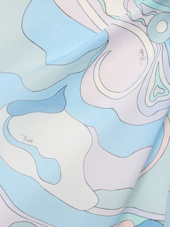 Pucci: 印花棉质细布围裹式半身裙 - 蓝色/粉色 - women_2 | Luisa Via Roma