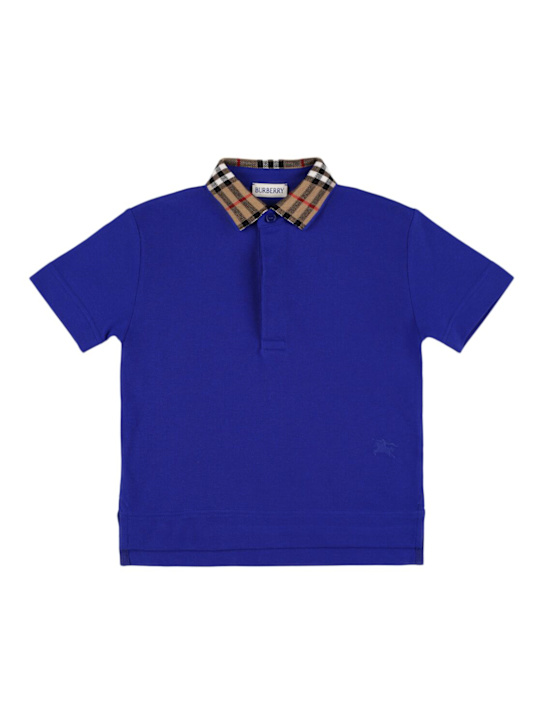 Burberry: Polo in cotone piqué - kids-boys_0 | Luisa Via Roma