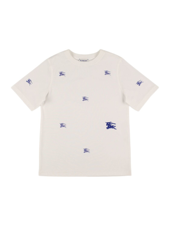 Burberry: T-shirt in jersey di cotone - Bianco - kids-girls_0 | Luisa Via Roma