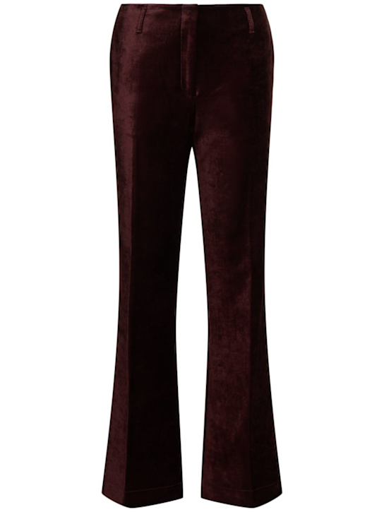 Forte_forte: Stretch cotton viscose velvet pants - women_0 | Luisa Via Roma