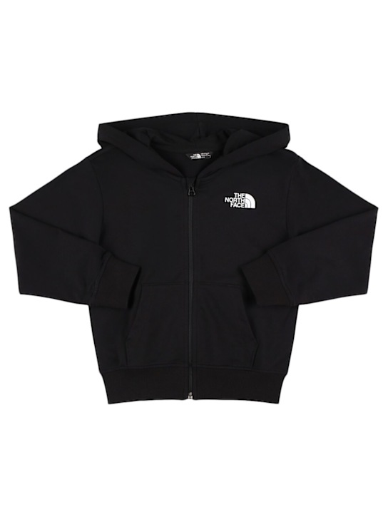 The North Face: Cotton full-zip hooded sweatshirt - kids-boys_0 | Luisa Via Roma