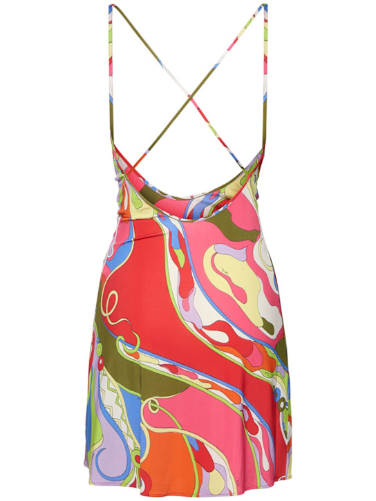Pucci: 印花绸缎短款连衣裙 - women_4 | Luisa Via Roma