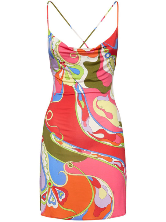 Pucci: 印花绸缎短款连衣裙 - women_0 | Luisa Via Roma