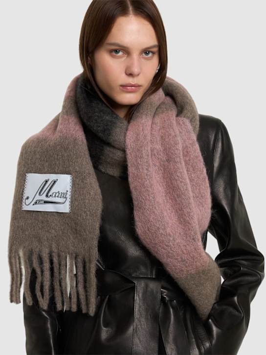 Marni: Logo patch wool blend scarf - women_1 | Luisa Via Roma