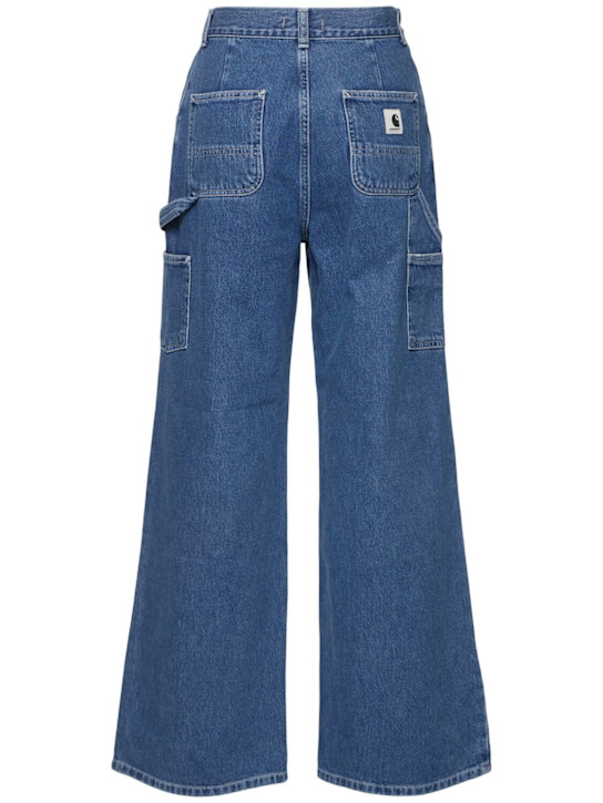 Carhartt WIP: Jens high waist pants - Blue Havy Stone - women_4 | Luisa Via Roma