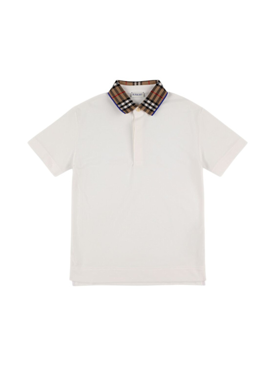 Burberry: Polo in cotone piqué - kids-boys_0 | Luisa Via Roma