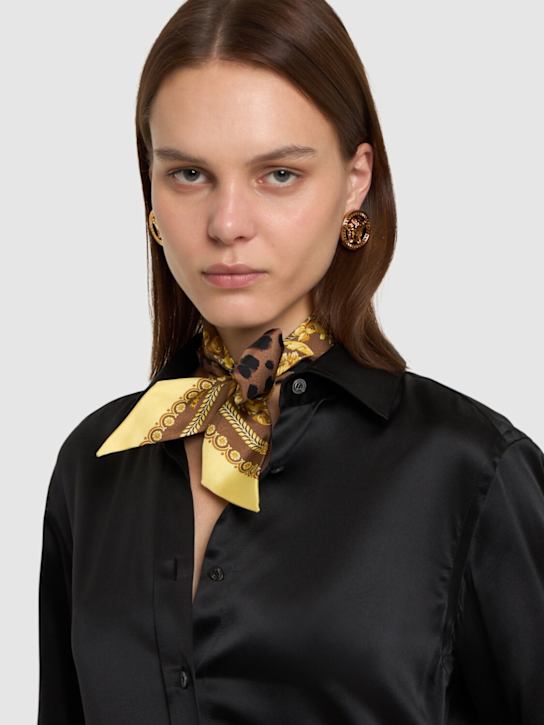 Versace: Printed silk bandeau scarf - women_1 | Luisa Via Roma