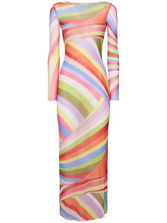Pucci: Printed mesh long dress - women_0 | Luisa Via Roma
