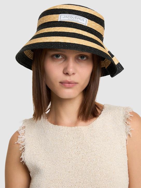 Jacquemus: La Chapeau Vela raffia bucket hat - women_1 | Luisa Via Roma