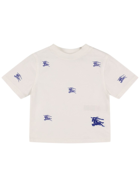Burberry: T-shirt in jersey di cotone con logo - kids-girls_0 | Luisa Via Roma