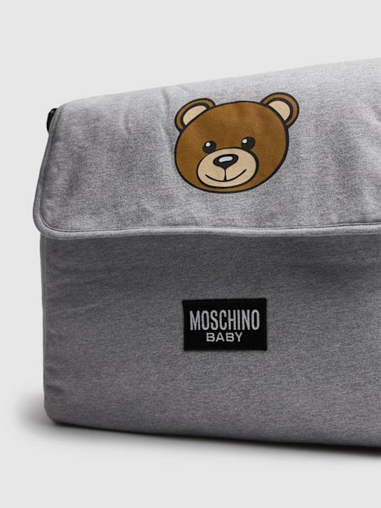 Moschino: Borsa fasciatoio in cotone stampato - Grigio - kids-girls_2 | Luisa Via Roma