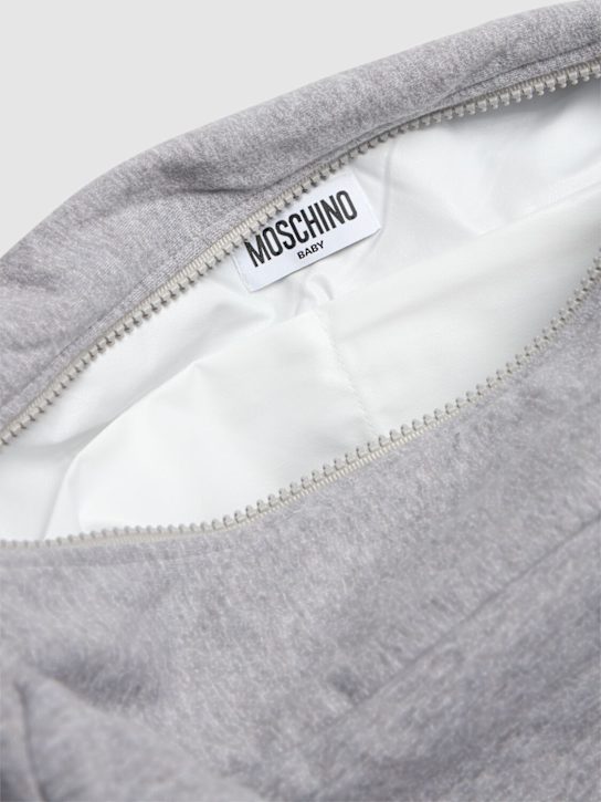 Moschino: Borsa fasciatoio in cotone stampato - Grigio - kids-girls_4 | Luisa Via Roma