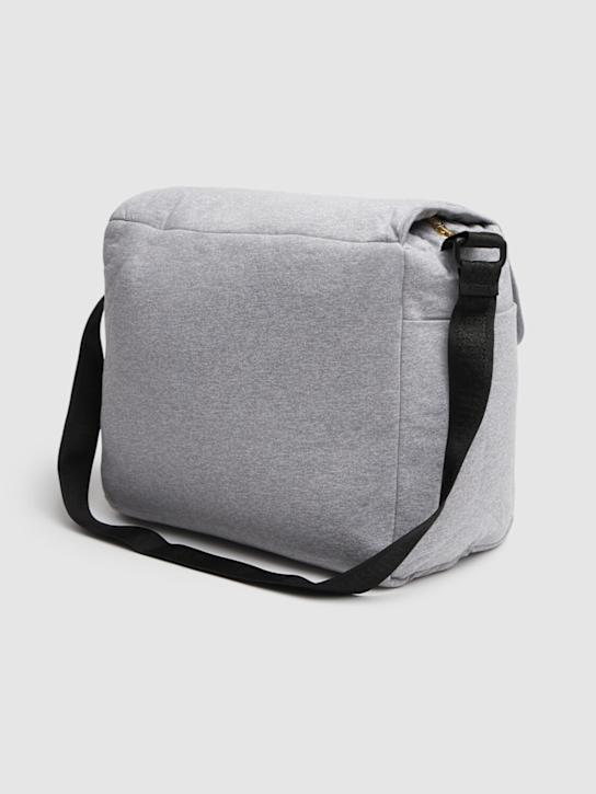 Moschino: Borsa fasciatoio in cotone stampato - Grigio - kids-girls_3 | Luisa Via Roma