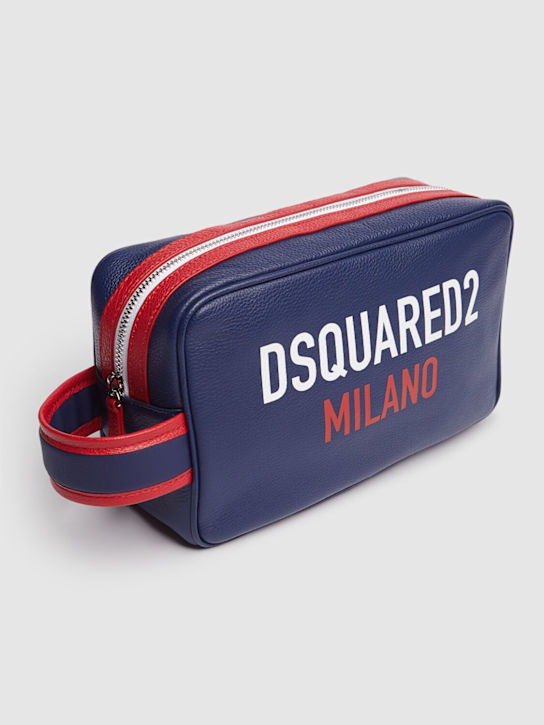 Dsquared2: Logo toiletry bag - Blue - men_1 | Luisa Via Roma