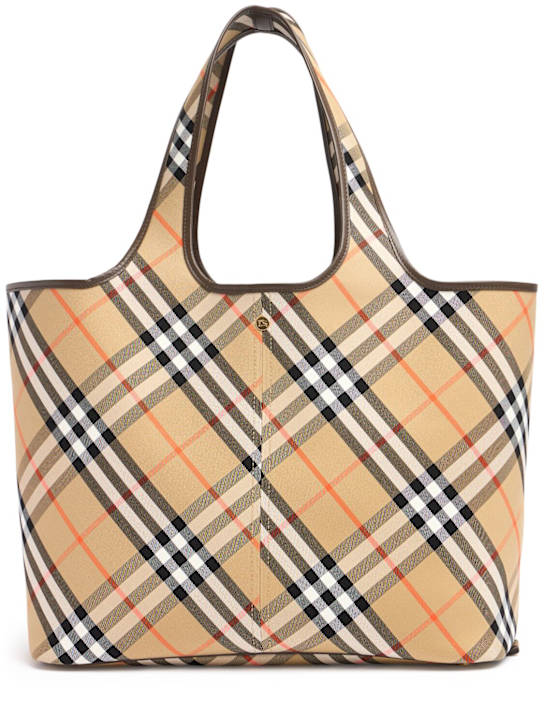 Burberry: Borsa shopping E/W media in tela - women_0 | Luisa Via Roma