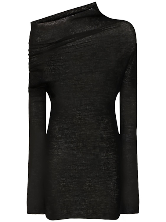 Ann Demeulemeester: Tizziana drop shoulder knit wool top - women_0 | Luisa Via Roma