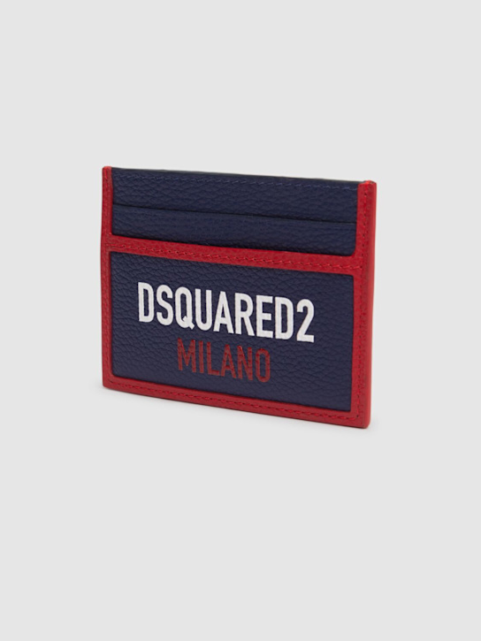 Dsquared2: Logo leather wallet - Blue - men_1 | Luisa Via Roma