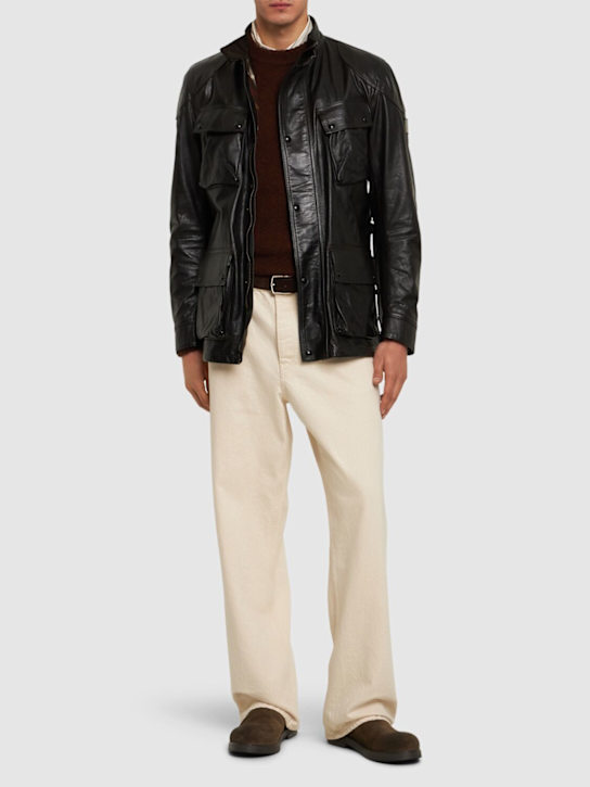 Belstaff: Trailmaster waxed leather jacket - men_1 | Luisa Via Roma