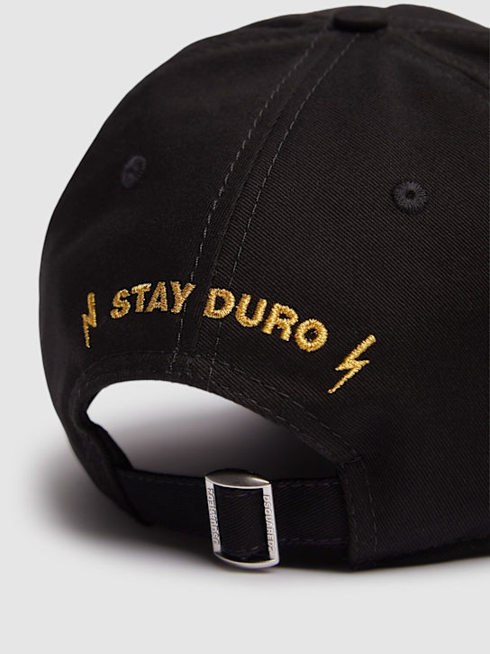 Dsquared2: Gorra de baseball de algodón - Negro - men_3 | Luisa Via Roma