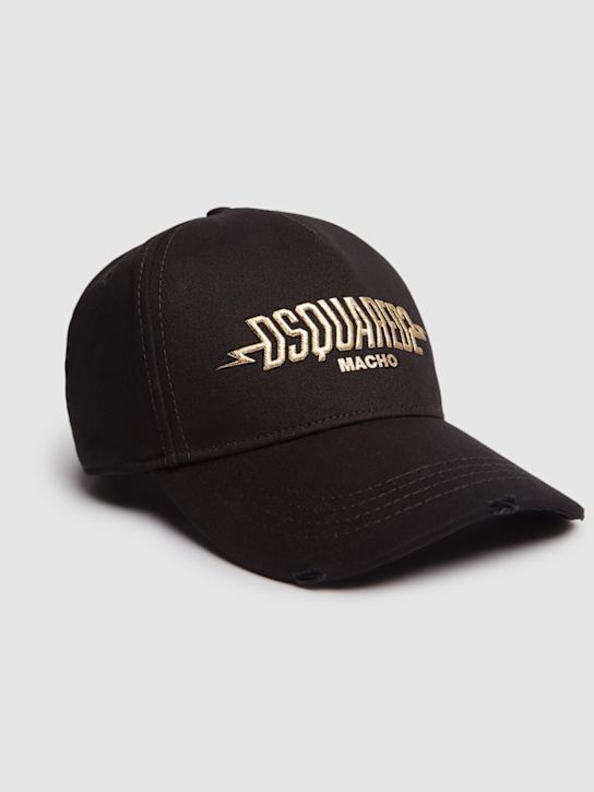 Dsquared2: Gorra de baseball de algodón - Negro - men_2 | Luisa Via Roma