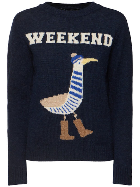 Weekend Max Mara: Ombrosa alpaca blend logo sweater - women_0 | Luisa Via Roma