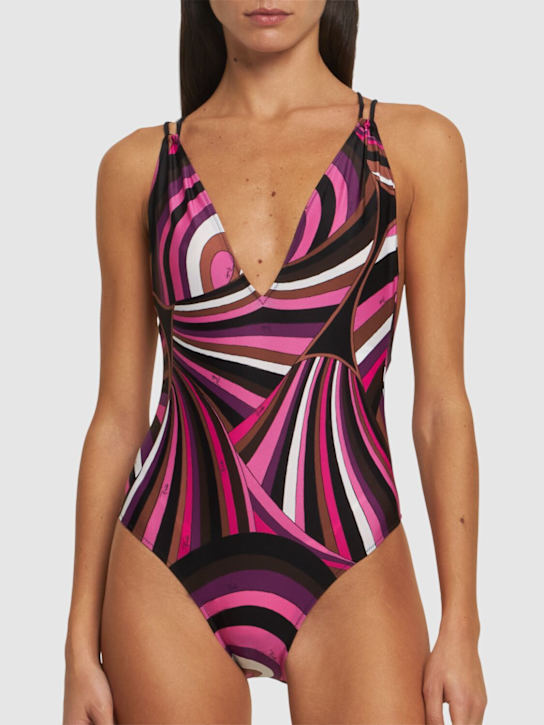 Pucci: Printed lycra one piece swimsuit - women_1 | Luisa Via Roma