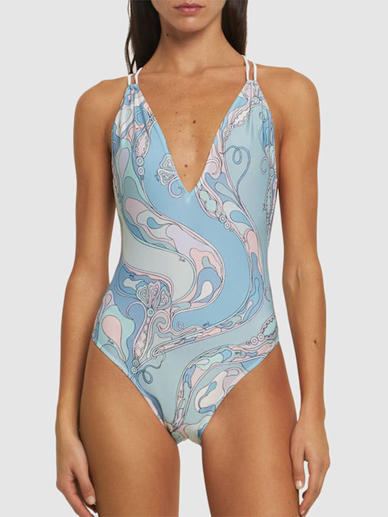 Pucci: Printed lycra one piece swimsuit - women_1 | Luisa Via Roma